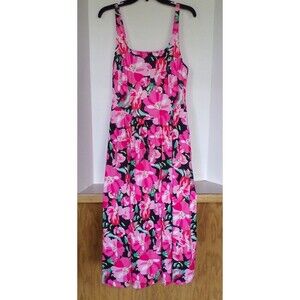 GRACE KARIN Pink Floral Maxi Dress Sundress, Size Medium